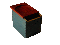 A box done in crab clan colors with a mon counter lid.
