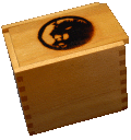 A lion box in yellowheart.