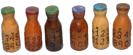 six saki bottle honor counters with caps